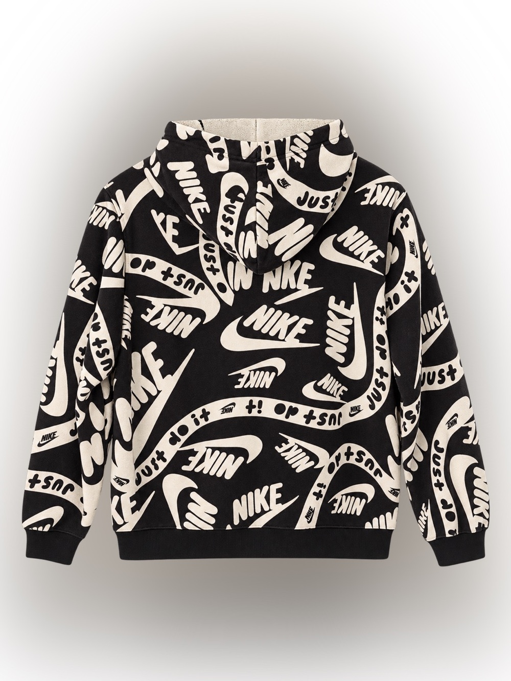 Nike Sportswear Club Fleece Kids XL Black Just Do It Graphic Hoodie - Picture 4 of 4